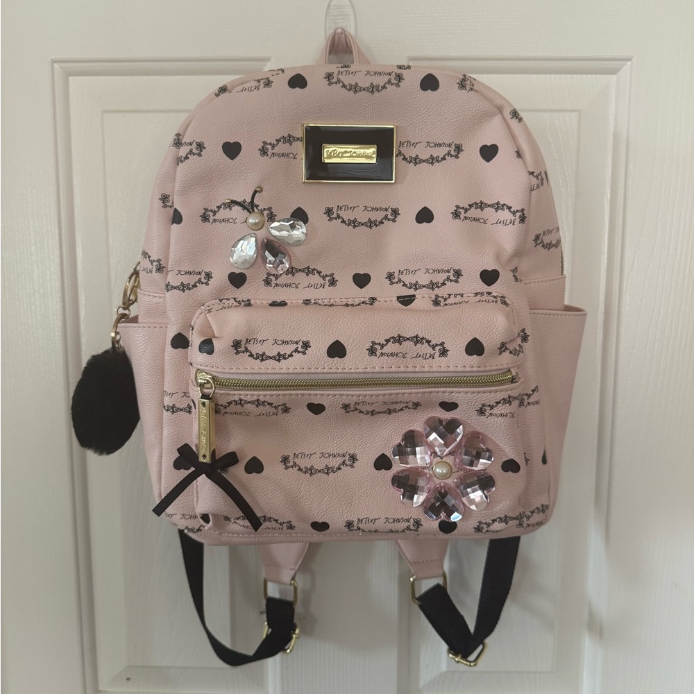 Betsey Johnson Pink/Black Mini Backpack